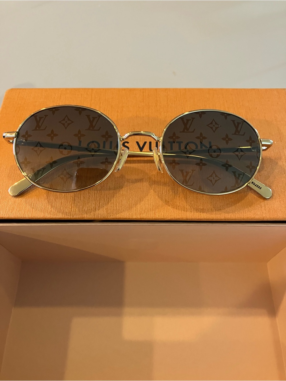 Louis Vuitton Gold Frame Sunglasses with Brown Monogram Lenses